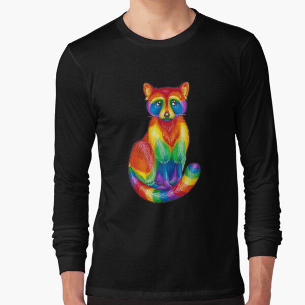 Rainbow Raccoon Long Sleeve T-Shirt