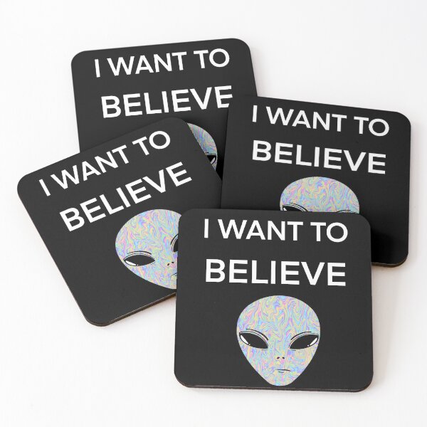Item preview, I want to believe  Black background  designed and sold by reasonablemunki.