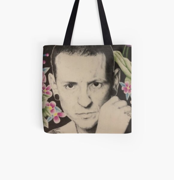 Chester Bennington- Flower Background All Over Print Tote Bag
