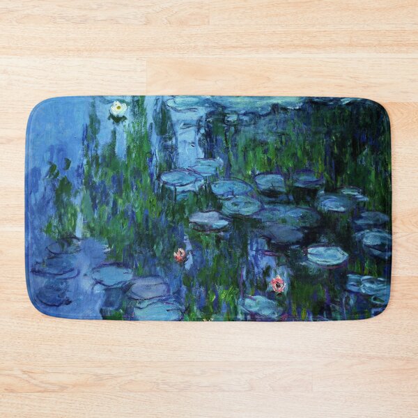 Claude Monet Water Lilies / Nymphéas deep color Bath Mat