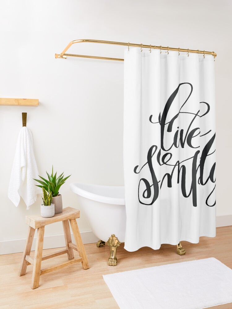 "Live Simply Inspirational and Motivational Quotes" Shower Curtain for