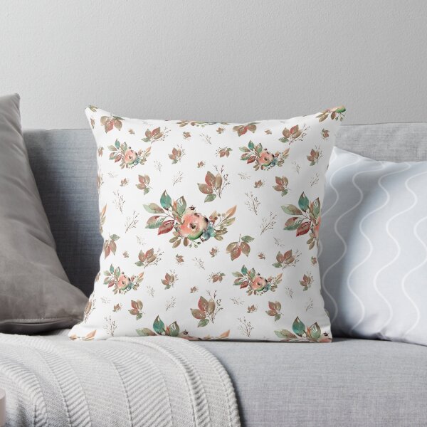 Watercolor Floral Collection AMORE Throw Pillow