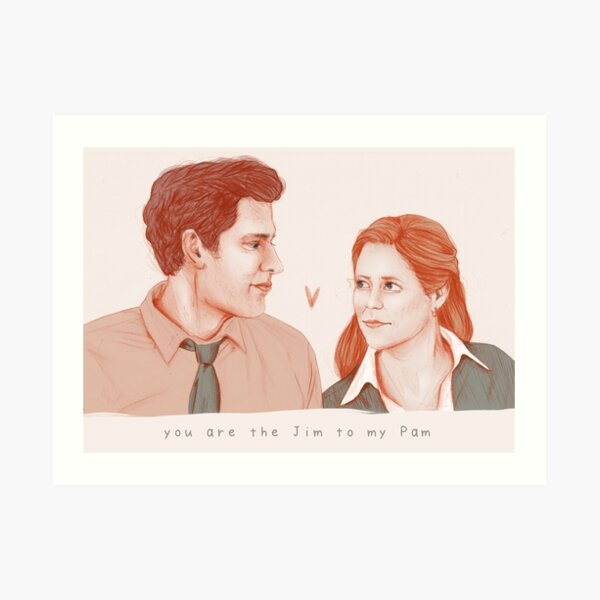 "The Office Jim and Pam Valentine's Day" Art Print for Sale by
