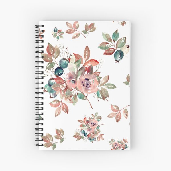 Watercolor Floral Collection AMORE Spiral Notebook