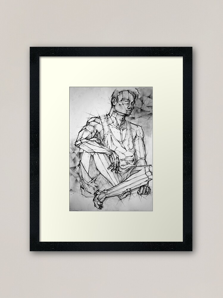 Planar Analysis Sitting Pose Framed Art Print By Emxacloud Redbubble