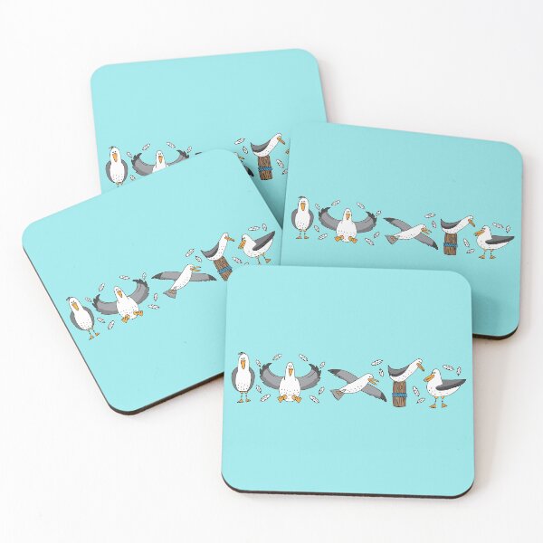 Item preview, Funny Flock of Seagulls Birds Illustration designed and sold by HotHibiscus.