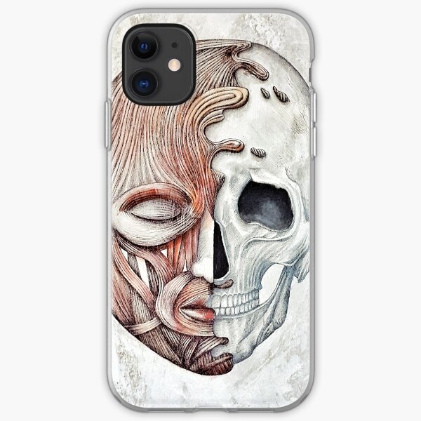 Muscles Bones and Silence Skull Head iPhone Soft Case