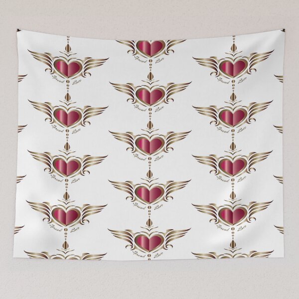 Item preview, Spread love with golden heart wings designed and sold by Nobiya.