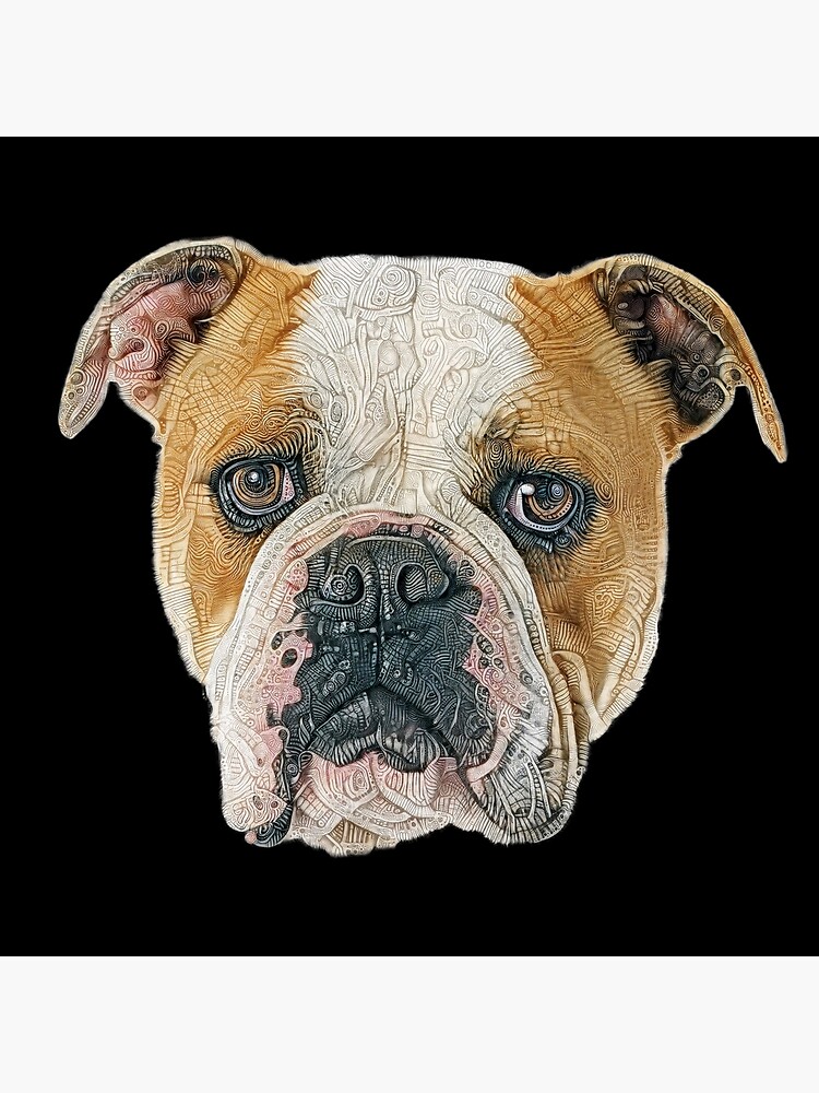 Abstract English Bulldog Face With Amazing Detail Greeting Card By Dogloversuk Redbubble