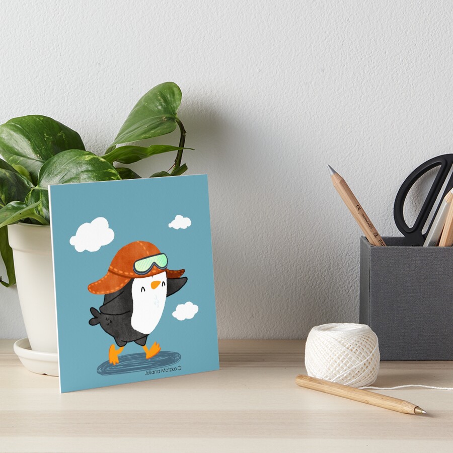 Penguin Aviator Art Board Print
