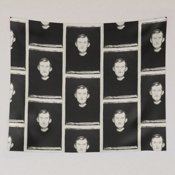 Item preview, Self Portrait by Edvard Munch artwork designed and sold by Vintage Designs +.