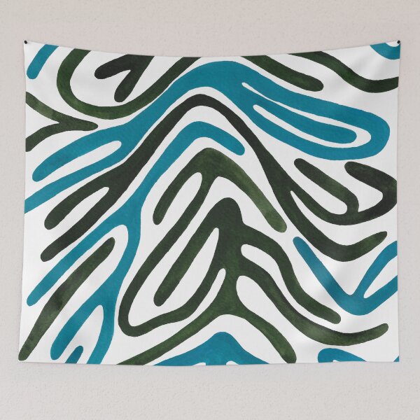 Item preview, Zebra Print - Blue and Forest Green designed and sold by ToiledeLina.