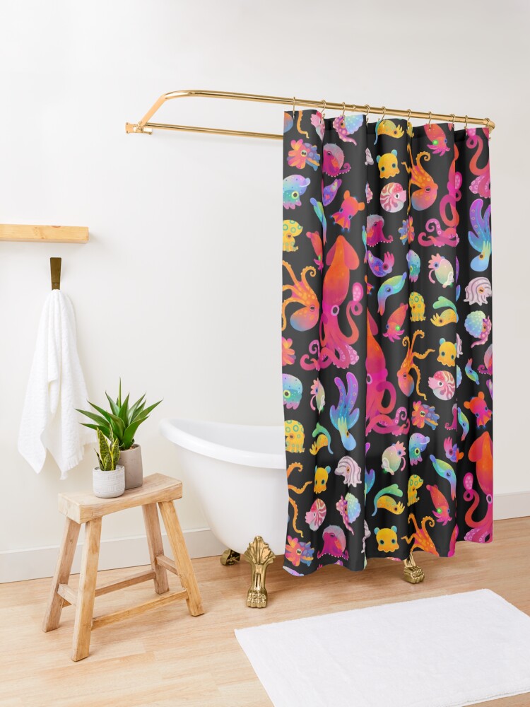 Alternate view of Cephalopod Shower Curtain