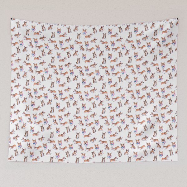 Item preview, Corgi pattern sumie ink and watercolor painting designed and sold by ladyshekk.