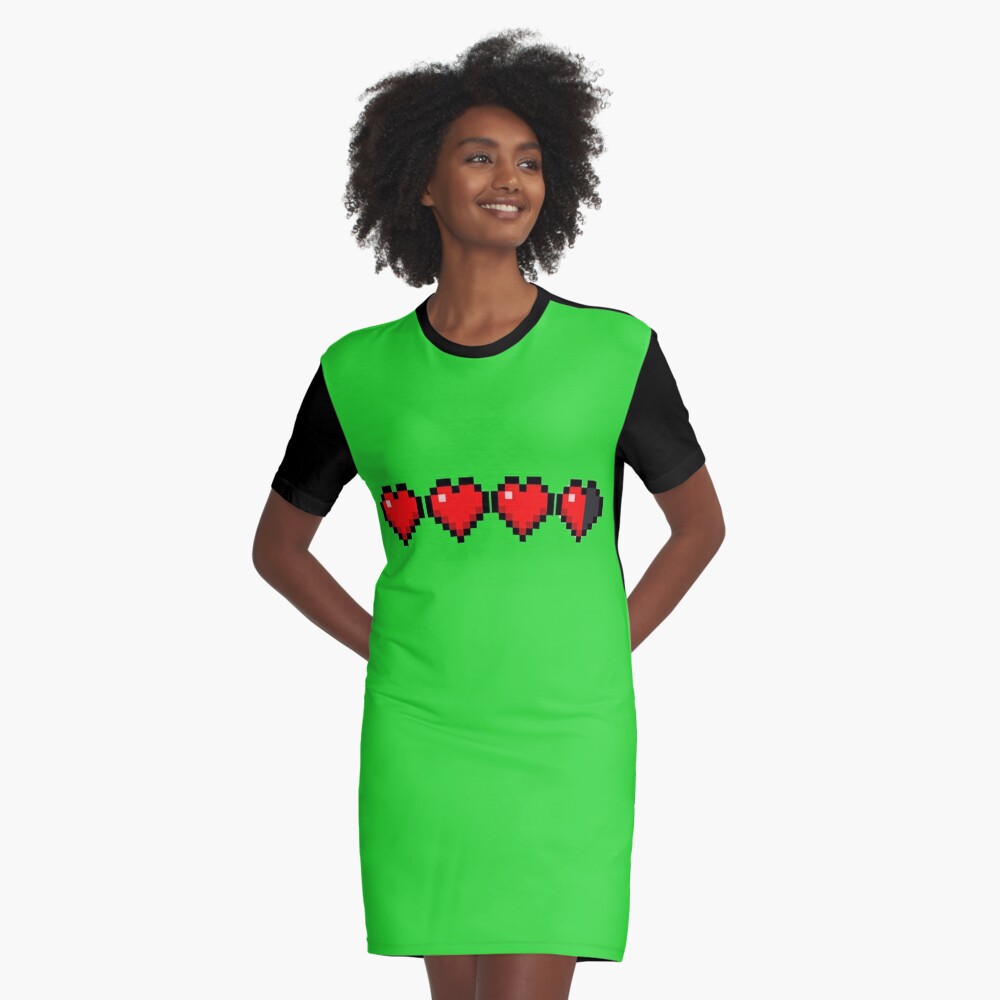 Minecraft Hp Bar Health Bar Graphic T Shirt Dress By Jovanx011 Redbubble - hp bar 60 health roblox