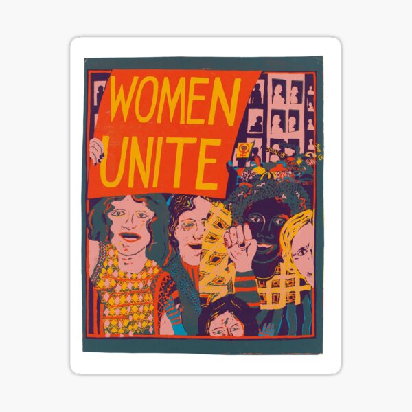 mujeres unen cartel Pegatina