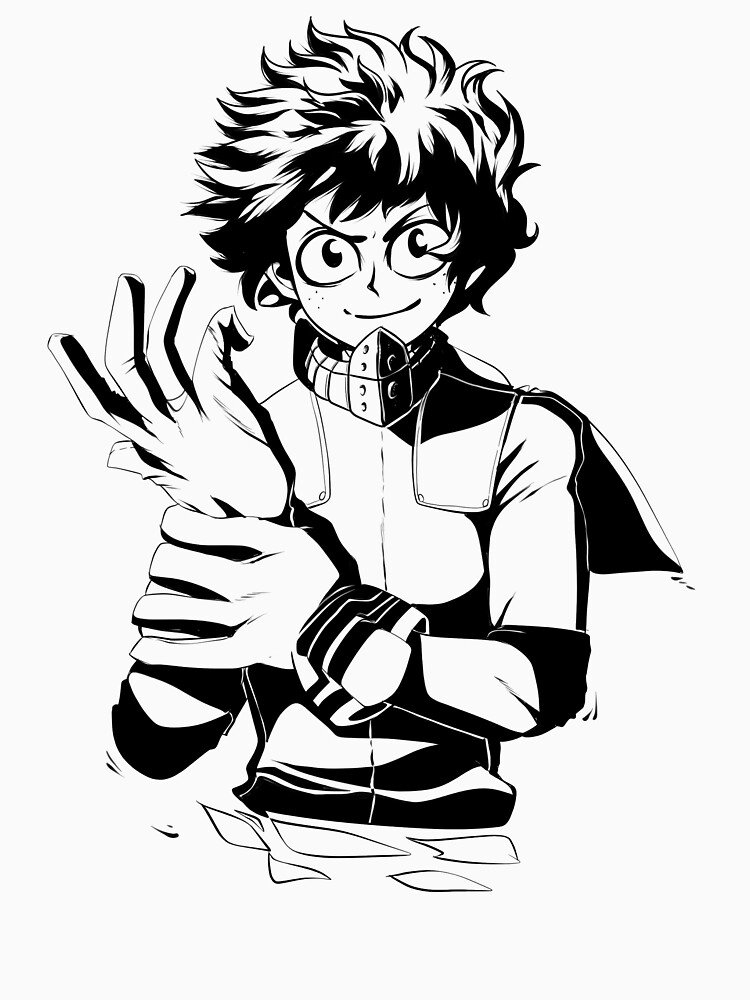 deku in black shirt