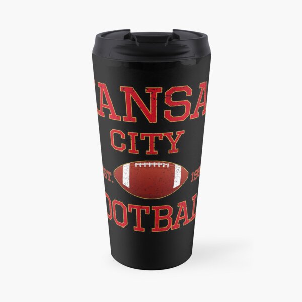Kansas City Football Classic Distressed Vintage Design Travel Mug