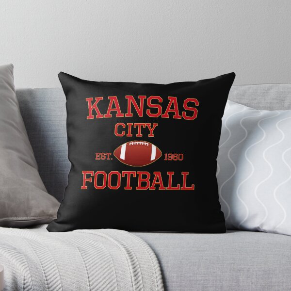KC Kansas City Originals Vintage Sports Fan Red & Yellow Kc Football Throw Pillow
