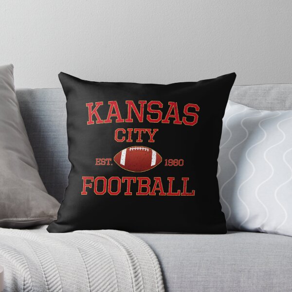 Kansas City Football Classic Distressed Vintage Design Throw Pillow