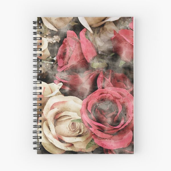 Artikelvorschau, Rote und weiße Rosen | Szenen aus der Natur Aquarell Illustration entworfen und verkauft von DragonflyDes.