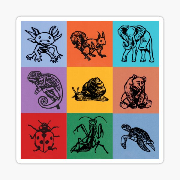 animals patchwork Sticker