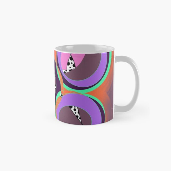 Purple Orange and Green Psychedelic Abstract Circle Design Classic Mug