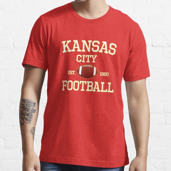 Kansas City Football Fan Red & Yellow Kc Football Essential T-Shirt
