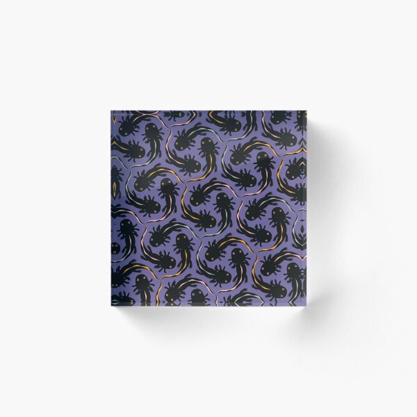 WE LOVE M.C. ESCHER style - Axolotl symmetrical pattern Acrylic Block