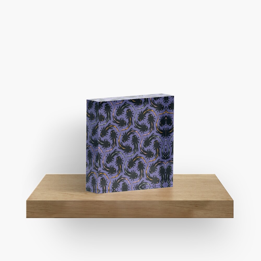 WE LOVE M.C. ESCHER style - Axolotl symmetrical pattern Acrylic Block