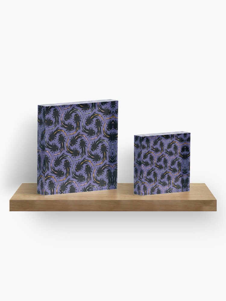 Alternate view of WE LOVE M.C. ESCHER style - Axolotl symmetrical pattern Acrylic Block