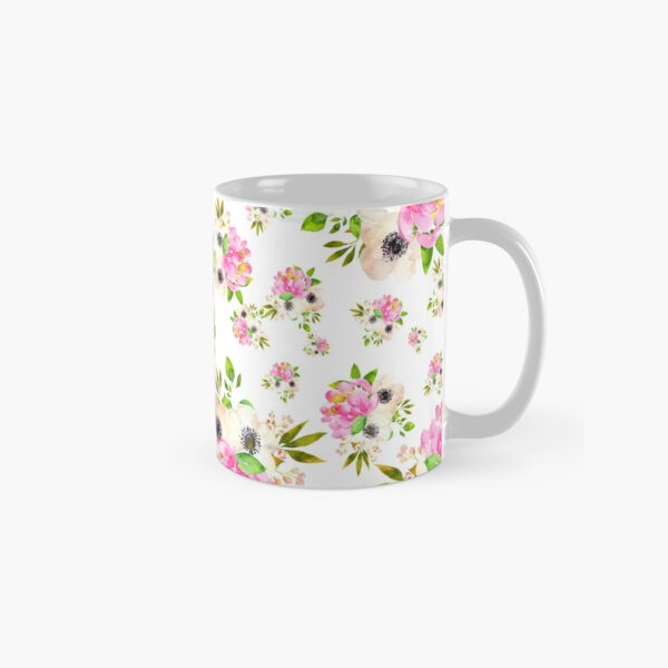Pink White Flowers Bouquets - Lolita #01 Classic Mug