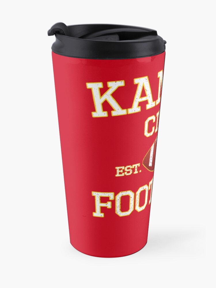 Alternate view of Vintage Classic Kansas City Football Fan Red & Yellow Kc Football Travel Mug