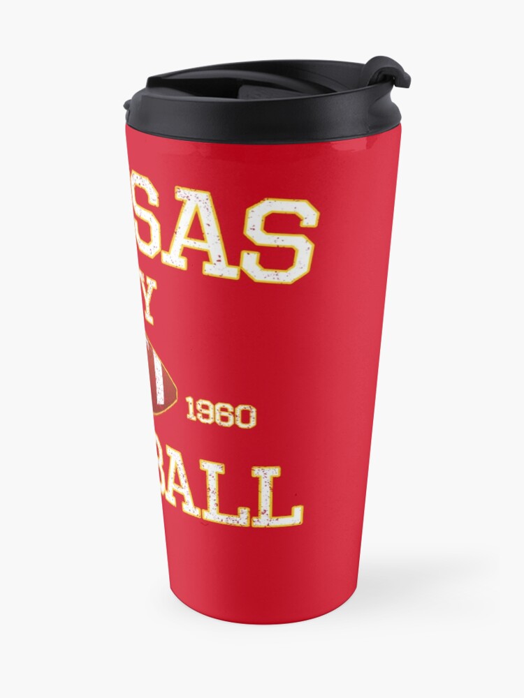 Alternate view of Vintage Classic Kansas City Football Fan Red & Yellow Kc Football Travel Mug