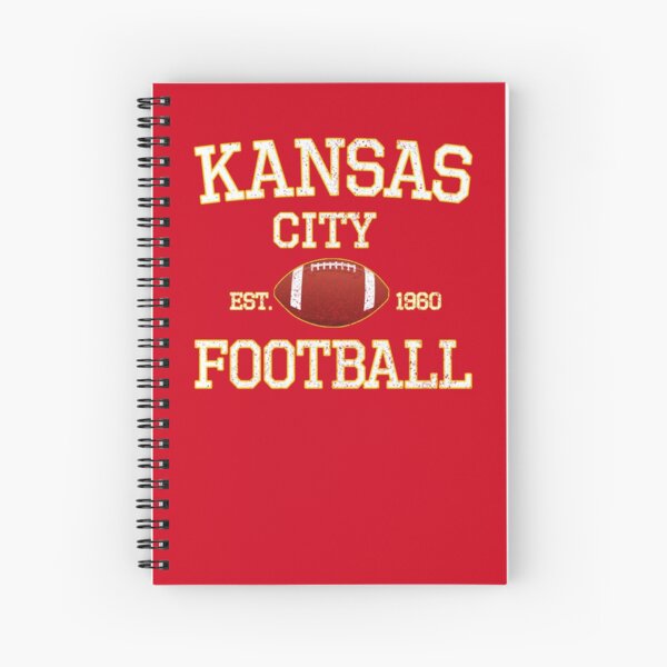 Vintage Classic Kansas City Football Fan Red & Yellow Kc Football Spiral Notebook