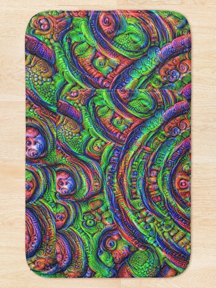 Alternate view of Green #DeepDream Bath Mat
