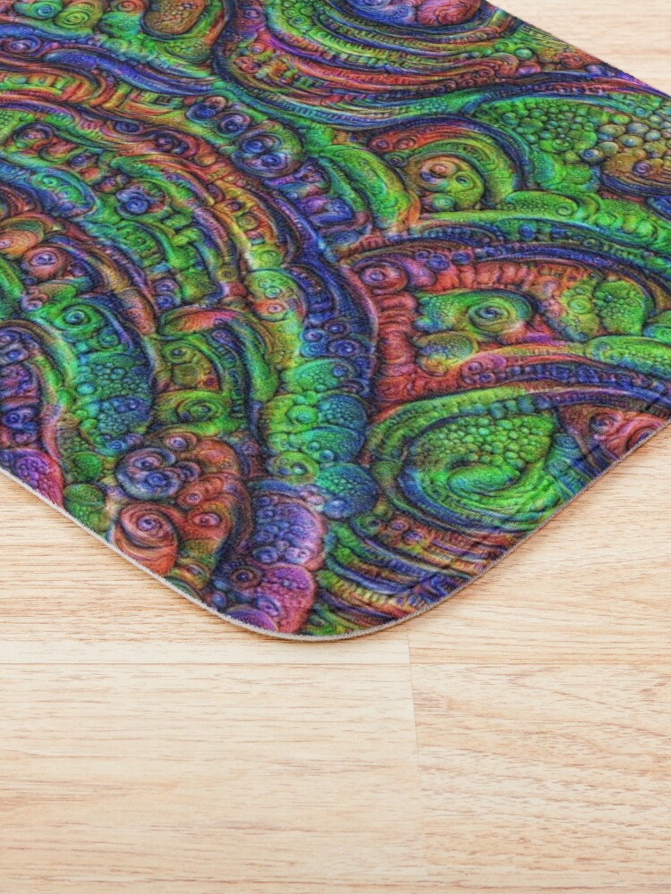 Alternate view of Green #DeepDream Bath Mat