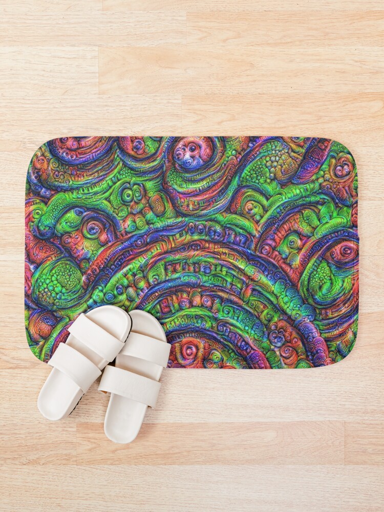 Alternate view of Green #DeepDream Bath Mat