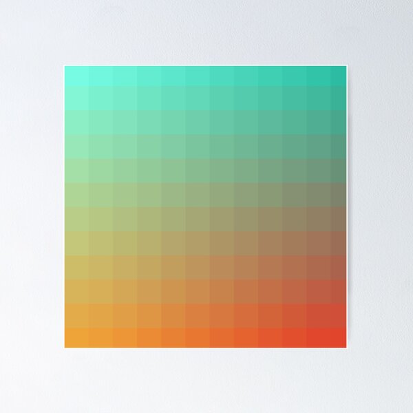 Item preview, Red Orange Teal - Color Pixel designed and sold by ShaMiLaB.