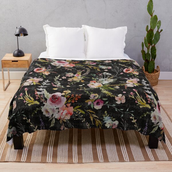 Item preview, Boho Meadow Floral - Black designed and sold by SugarPineDesign.