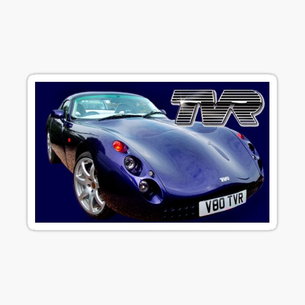 TVR UK Graffiti Style Ovale 100mm retro voiture classique ou autocollant casque Griffith et