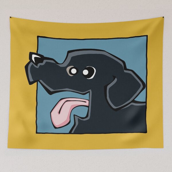 Item preview, Labrador Retriever - Black (Face) YELLOW BG designed and sold by TheChicken.