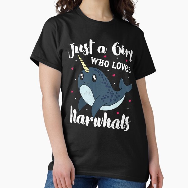 Item preview, Just A Girl Who Loves Narwhals designed and sold by rafaeltto.