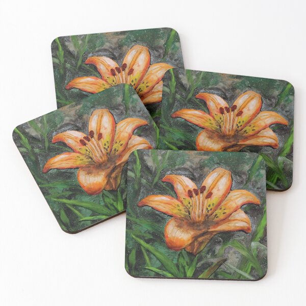 Item preview, Grandma's garden series - Tiger Lily polymer clay painting designed and sold by Pansymade.