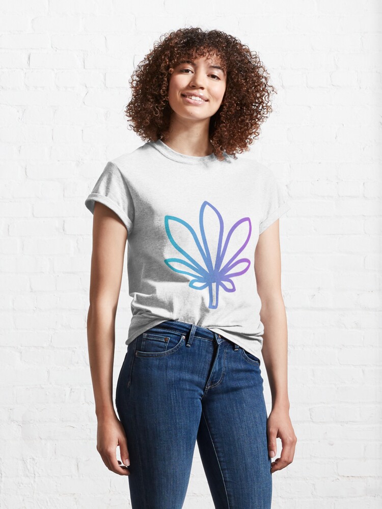Alternate view of cannabis leaf blue Classic T-Shirt
