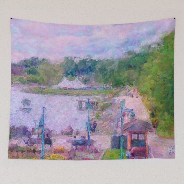 Item preview, Burlington Lake Champlain Waterfront, Vermont USA Impressionist Painting designed and sold by BonBonBunny.
