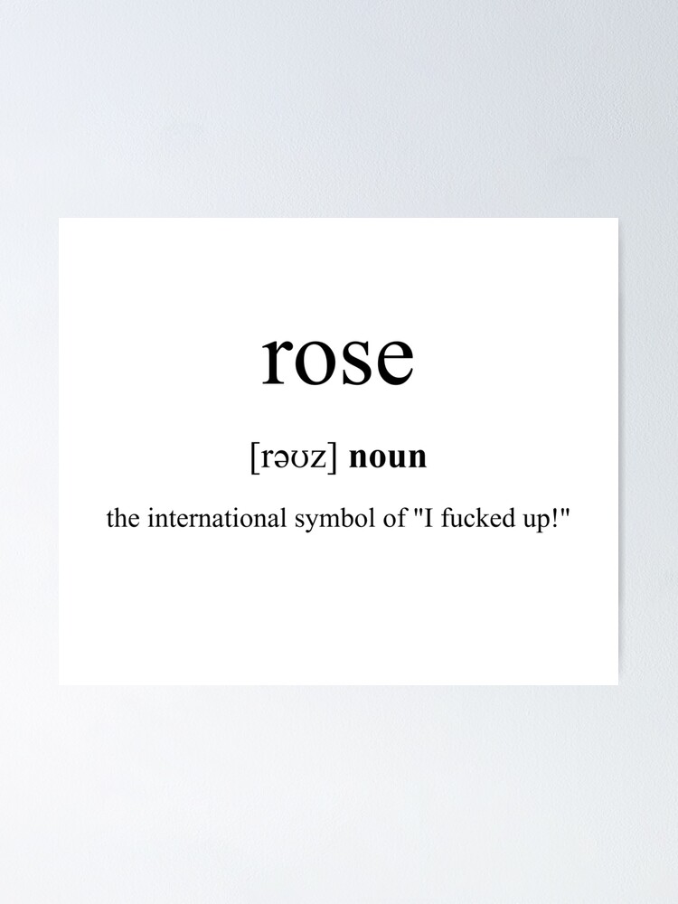 "Rose Definition Dictionary Collection" Poster by Designschmiede