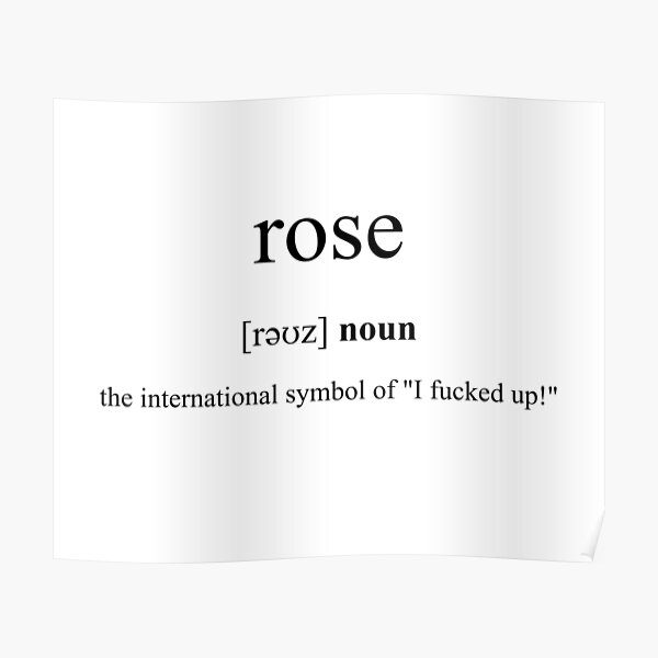 "Rose Definition Dictionary Collection" Poster by Designschmiede