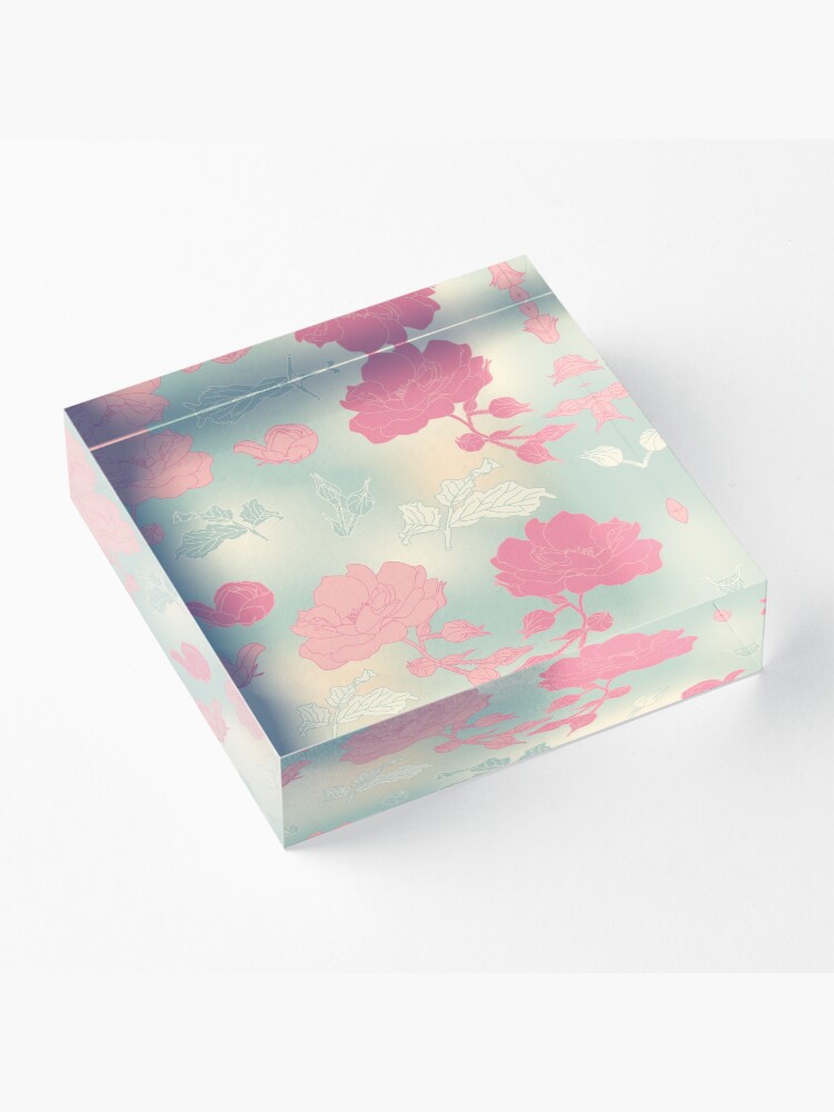 Alternate view of Romance isn't dead vintage kitsch roses Acrylic Block