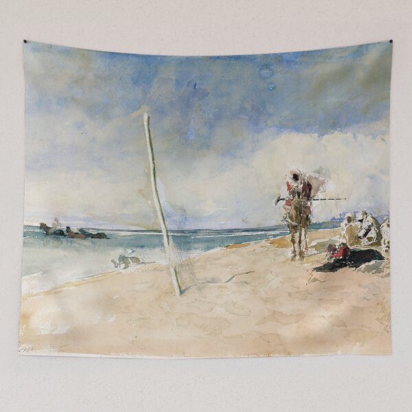 Aperçu de l'œuvre Plage africaine de Marià Fortuny (1867) créée et vendue par allhistory.